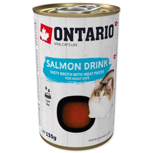 ONTARIO Cat Salmon Drink, napitak s komadićima lososa, 135g Hot on Sale