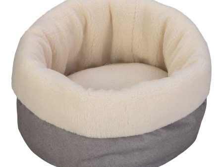 PET COMFORT Krevet Oslo, okrugli, s unutrašnjosti od pliša, bež siva, 50cm For Sale