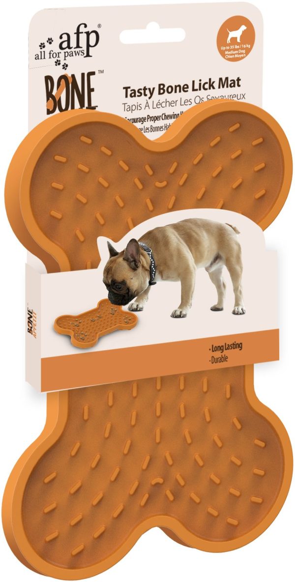 ALL FOR PAWS Bone Appetit Lick Mat Tasty Bone S, 20x14x1,5cm Online now