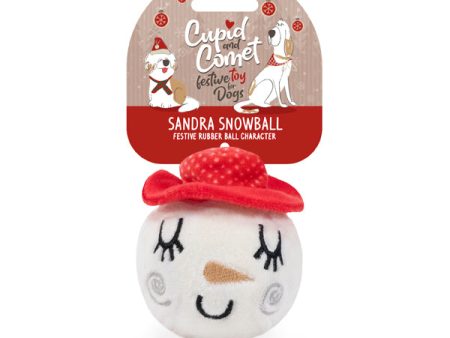 CUPID&COMET Igračka za pse Blagdanska loptica Snowball, guma, 6,5x10cm Online Hot Sale