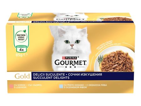 GOURMET Gold Succulent Delights Multipack, s lososom oceanskom ribom, 4x85g on Sale